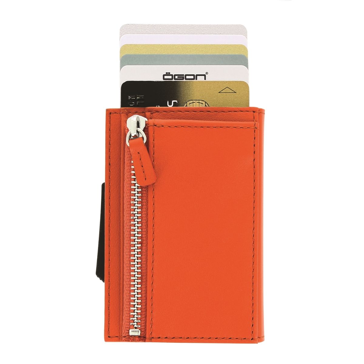 OGON Cascade Card Case Wallet With Zipper - Orange